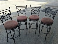 4 Swivel wrought Iron barstools look at pictures