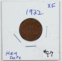 1922  Canada  Small Cent   XF   Key date