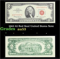 1963 $2 Red Seal United States Note Grades Select