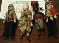 (4) Miniature porcelain character doll - 4-5" Tall