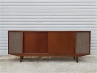 Walnut Stereo Console Cabinet + Drivers & Speakers