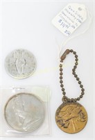 Lot: 3 metal coins, tokens