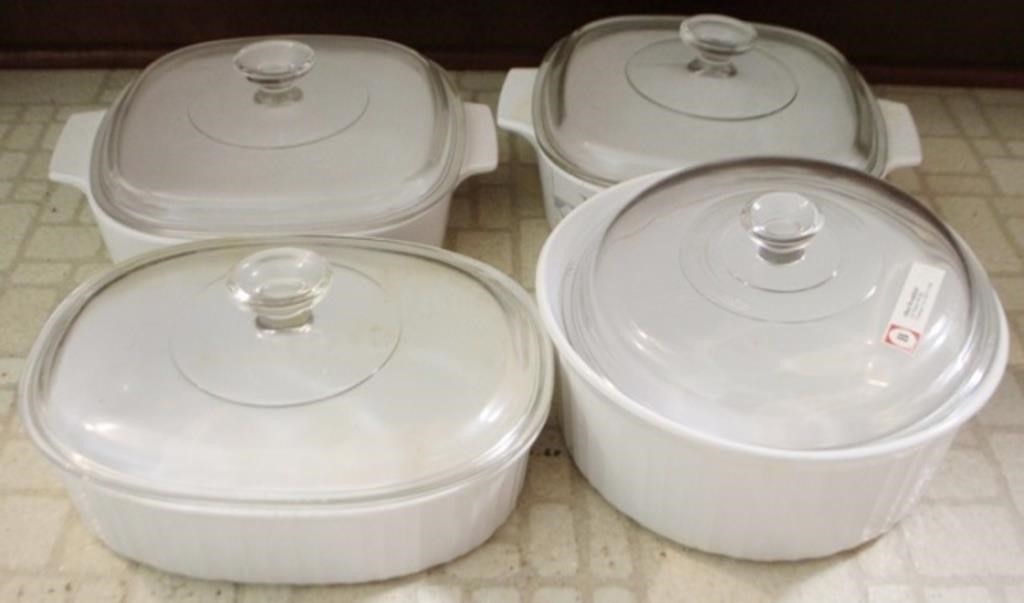 Set of 4 Corningware Dishes with Lids