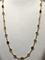 $200.  S/Silver Peridot Amethyst Citrine Necklace