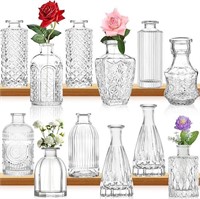 Glass Bud Vase Set of 25 - Small Vases for Flowers