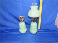 2 Jadeite Green Lamps