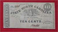 1862 State of North Carolina 10 Cent Fractional