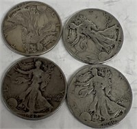 (4) US 1/2 Dollars (Walking Liberty), Silver