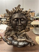 Large Sun & Woman Ceramic Figure