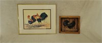 M.L. Henkin Signed Rooster Water Color & Art