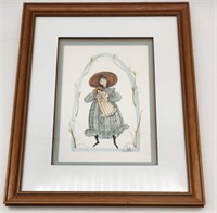 P Buckley Moss Signed Numbered Alexis Print Framed