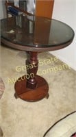 GLASS TOP ROUND END TABLE