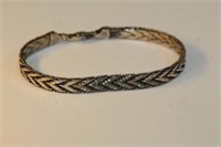 925 Milor Chevron weave bracelet, 8”, 20g