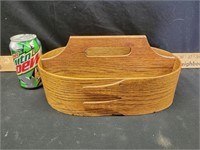 Wood basket w/handle