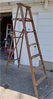 Vintage 6 Step Wood Step Ladder