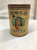 Strong-Heart Coffee, Des Moines IA Tin, 5 1/4”T,