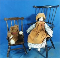 Doll sized wooden chairs beautifully crafted