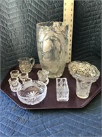 Crystal Glassware Tray Lot