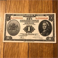 1943 Netherlands East Indies 1 Gulden Banknote