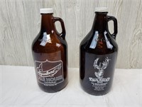 Pair of beer growlers - Aqualand & Big Buck