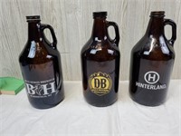 Trio of beer growlers - DB, BH, Hinterland