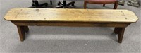 American Primitive Rustic Pine Wood Plank Bench