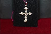 10kt white gold Diamond Cross.33cttw,