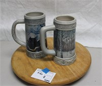 1998 & 2000 Collectible Miller Holiday Steins