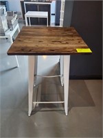 WOOD TOP METAL BASE TABLES 24" X 24" X 41" TALL