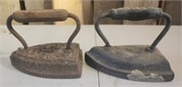 2 antique cast iron iron presses