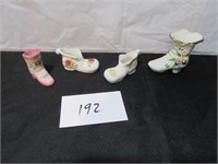 4 decorative ceramic shoes