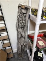 VINTAGE WOODEN STATUE/ AFRICAN? 43? tall