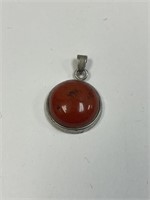 CORAL PENDANT SIGNED MEXICO
