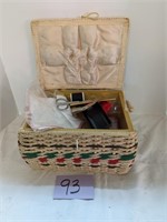 Vintage Sewing Basket & Contents