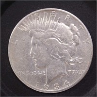 US Coins 1934-S Peace Silver Dollar, Circulated