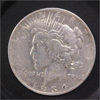 US Coins 1934-D Peace Silver Dollar, Circulated