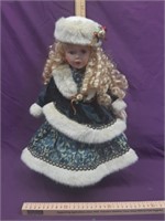 15" Collector's Porcelain Christmas Doll #1