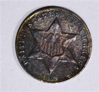 1862 TYPE-3 3-CENT SILVER, AU NICE!