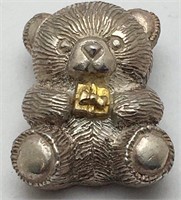 Sterling Silver & 18k Gold Bear Pendant