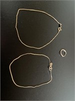 14k Gold Jewelry 3 pieces marked 14k gold total