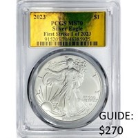 2023 Silver Eagle PCGS MS70 First Strike Gold