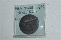 1652 Pine Tree Shilling Elder Copy in Lead
