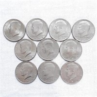Ten 1971-74 Kennedy Half Dollars