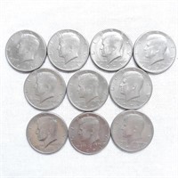 Ten 1971 Kennedy Half Dollars