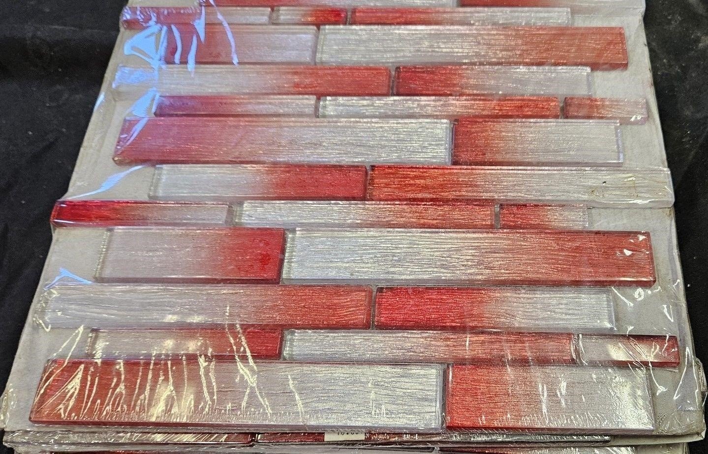 backsplash tile red and white pack of 10