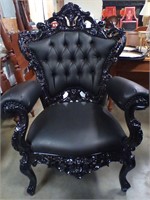 Black Gothic Hollywood regency style arm chair