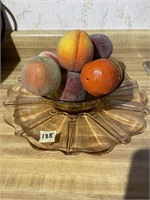 Glass Serving Tray and Bowl with Fruit