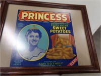 Vintage crate label Princess Sweet potatoes