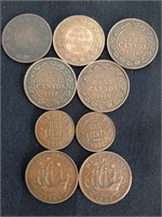 1893-1936 Canadian Pennies & UK Half Penny