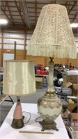 2 lamps- one 3-way lamp 44in tall & other one